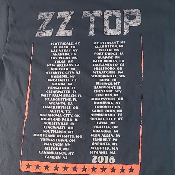 ZZ Top Tres Hombres‎ 2018 Tour T-Shirt Size M Medium Rock Band Graphic Tee Shirt - Picture 5 of 6